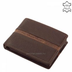 Exkluzív férfi bőr pénztárca Corvo Bianco márkanévvel barna színben, mely a hozzá illő minőségi díszdobozban kapható.