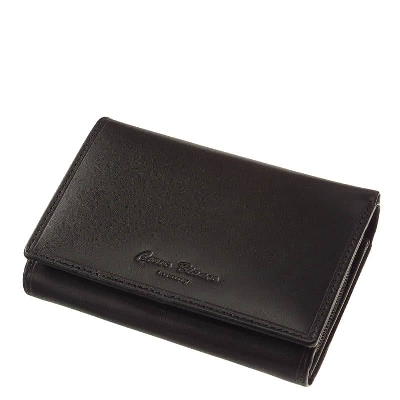 Kiváló minőségű, selyemfényű bőrből gyártott, elegáns CORVO BIANCO LUXURY bőr női pénztárca klasszikus fekete színben. Díszdobozban!
