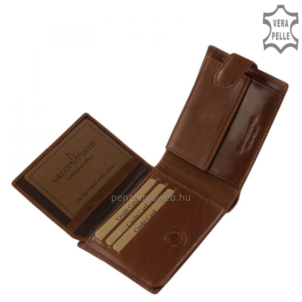GreenDeed exclusive bőr férfi pénztárca cognac PAV1027/T - Image 3