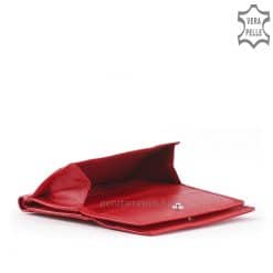 Valódi puha tapintású minőségi nappa bőrből készült LA SCALA márkajelzésű, kis méretű divatos női bőr pénztárca piros színben.  