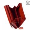 Valódi minőségi bőrből gyártott női bőr pénztárca, mely sok szép színben érhető el áruházunkban, kis méretű piros színű modell.
