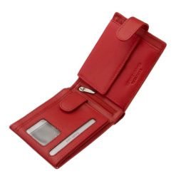 Kis méretű női bőr pénztárca divatos piros színben, amely RFID védelemmel rendelkező, minőségi díszdobozos termékünk.