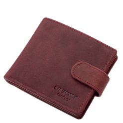 Valódi natúr bőr külsővel rendelkező női pénztárca bordó színben, nagy mennyiségű kártyatartóval, RFID védelemmel, díszdobozban.