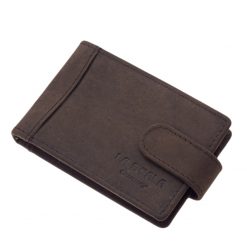 Natúr, jellegzetes megjelenésű valódi bőr kártyatartó minőségi díszdobozban, mely RFID védelemmel ellátott barna színű modell.
