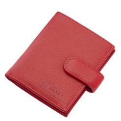 Praktikus kialakítású La Scala piros bőr kártyatartó, könnyű felhasználást biztosító pénztárca modell, mely minőségi valódi bőrből készült.