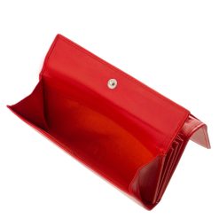 Minőségi díszdobozos, nagy méretű La Scala női pénztárca valódi bőr alapanyagból, divatos piros/fekete színben, RFID védelemmel.
