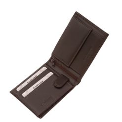 Kifejezetten elegáns, egyedi díszbetéttel ellátott igazi bőr pénztárca díszdobozban férfi vásárlóink számára tervezett minőségi modellünk.