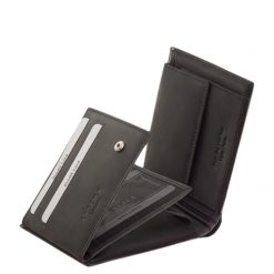 Fekete színű férfi pénztárca, mely valódi bőr La Scala Luxury RFID védelemmel rendelkező elegáns, díszdobozban kapható modell.