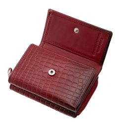 A La Scala márka kisméretű, valódi bőrből készült divatos croco mintás női pénztárca modellje az elegancia és a praktikus kialakítás tökéletes ötvözete.