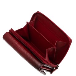 A La Scala márka kisméretű, valódi bőrből készült divatos croco mintás női pénztárca modellje az elegancia és a praktikus kialakítás tökéletes ötvözete.