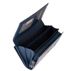 Ez a nagy méretű, elegáns valódi bőr női pénztárca tökéletes választás mindazok számára, akik a praktikum mellett az eleganciát is előtérbe helyezik.