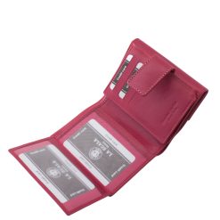 Divatos női bőr pénztárca modell, pink színben, stílusos külsővel rendelkező kis méretű modell a La Scala márkacsaládtól. Díszdobozban forgalmazott.